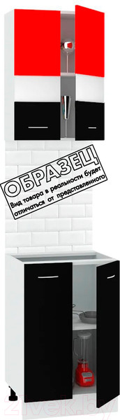 Изображение товара Комплект кухонных модулей Кортекс-мебель Корнелия Экстра 50р2д без столешницы (дуб сонома/венге)