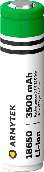 Изображение товара Аккумулятор Armytek 18650 Li-Ion with PCB 3500 mAh / A00205