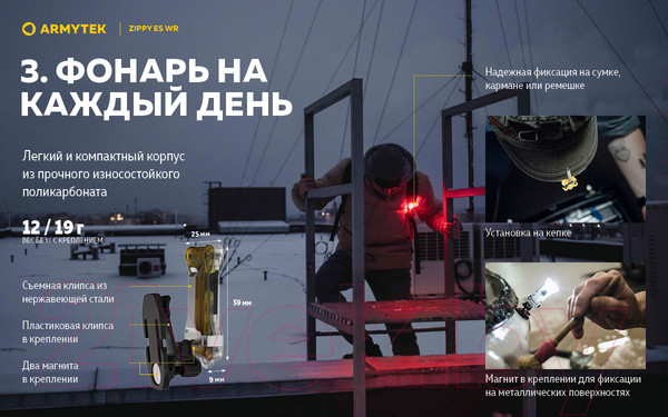 Изображение товара Фонарь Armytek Zippy Extended Set WR / F09101Y (желтый)