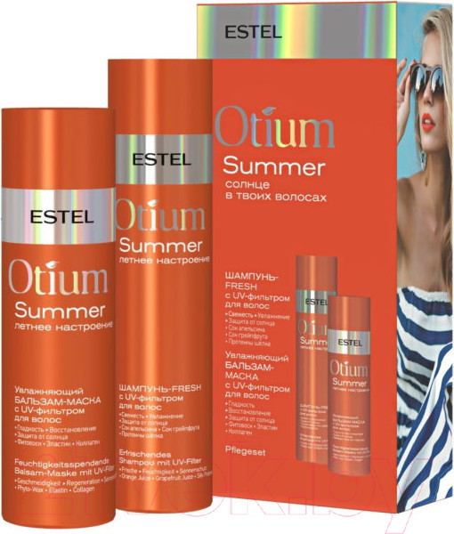 Изображение товара Набор косметики для волос Estel Otium Summer Шампунь 250мл+Бальзам 200мл