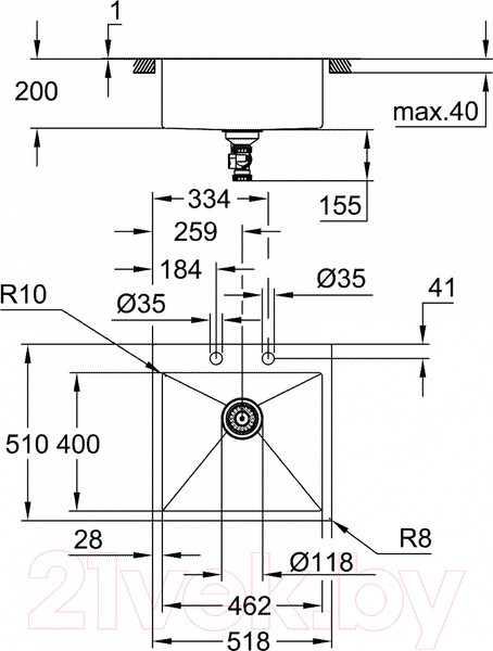 Изображение товара Мойка кухонная GROHE 31583SD1
