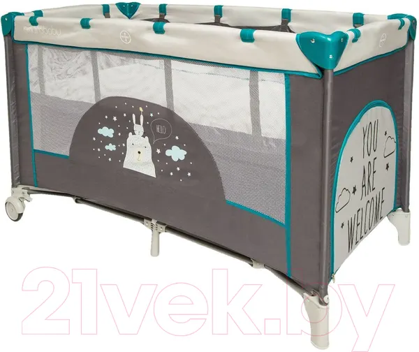 Изображение товара Кровать-манеж Amarobaby Multiform Hello Bear / AMARO-26MHB-Se (серый)