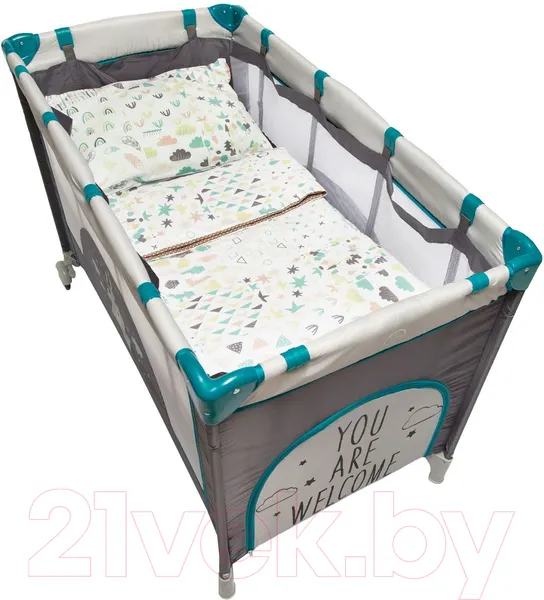 Изображение товара Кровать-манеж Amarobaby Multiform Hello Bear / AMARO-26MHB-Se (серый)