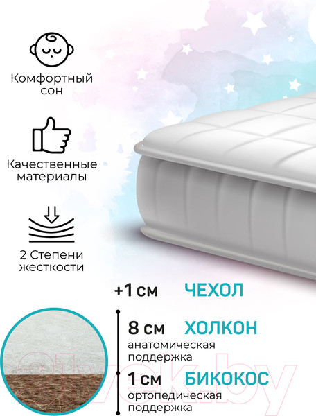 Изображение товара Матрас в кроватку Amarobaby Soft Dream Ellipse 75x125х10