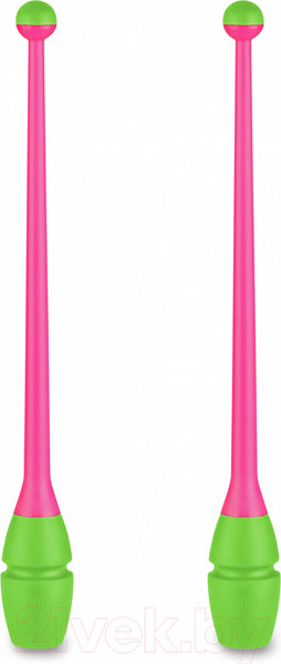 Изображение товара Булавы для художественной гимнастики Indigo Sport IN017 (цикламеновый/салатовый)