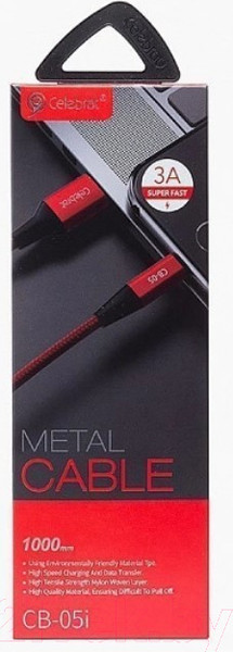 Изображение товара Кабель Celebrat CB-05 MicroUSB (1м, красный)