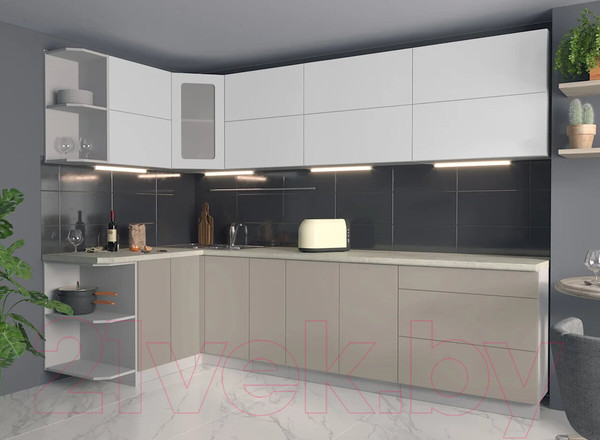 Изображение товара Кухонный гарнитур Интерлиния Мила Матте 1.5x2.9 А левая (белый/луна/опал светлый)