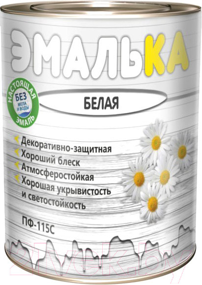Изображение товара Эмаль Эмалька ПФ-115 С (900мл, белый)