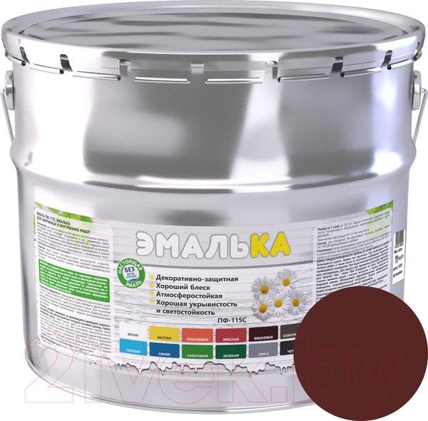 Изображение товара Эмаль Эмалька ПФ-115 С (10л, вишневый)