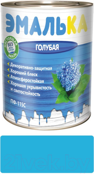 Изображение товара Эмаль Эмалька ПФ-115 С (900мл, голубой)