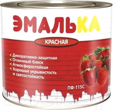 Изображение товара Эмаль Эмалька ПФ-115 С (2л, красный)