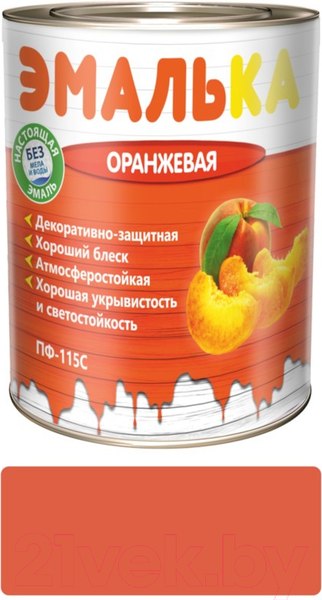 Изображение товара Эмаль Эмалька ПФ-115 С (900мл, оранжевый)