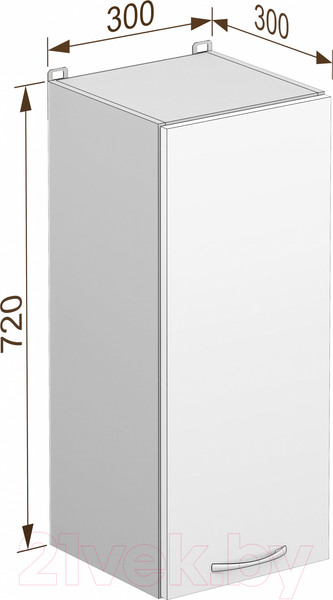 Изображение товара Шкаф навесной для кухни Кортекс-мебель Корнелия Лира ВШ30 (белый)