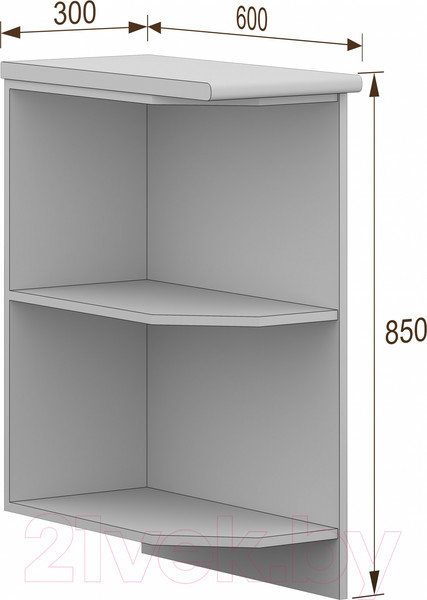 Изображение товара Угловое окончание для кухни Кортекс-мебель Корнелия Лира НШК30р (пепел/марсель)