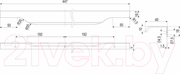 Изображение товара Ручка для мебели Boyard Al Tera RT111SC.1/384/450