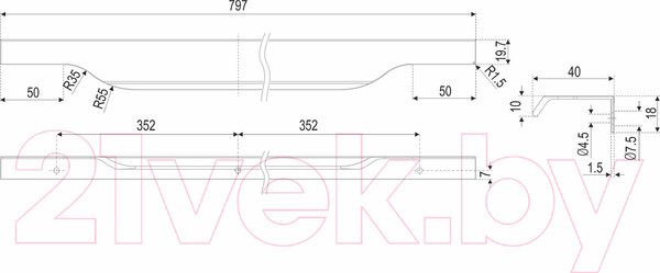 Изображение товара Ручка для мебели Boyard Al Tera RT111SC.1/704/800