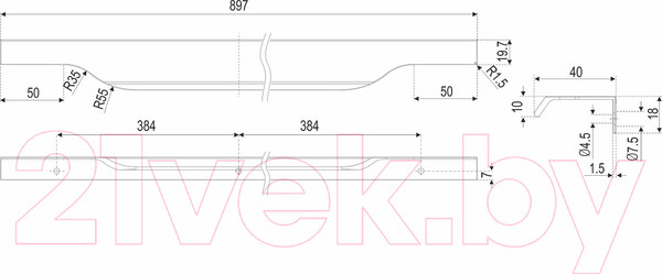 Изображение товара Ручка для мебели Boyard Al Tera RT111BL.1/768/900