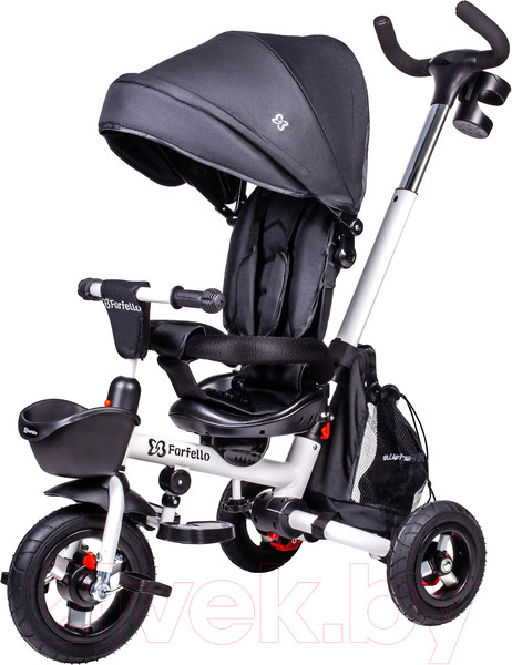 Изображение товара Трехколесный велосипед с ручкой Farfello S-01 (черный)