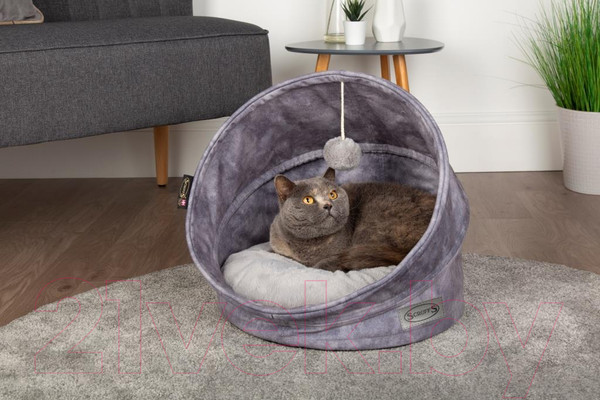 Изображение товара Лежанка для животных Scruffs Kensington Cat Cave / 661754 (серый)