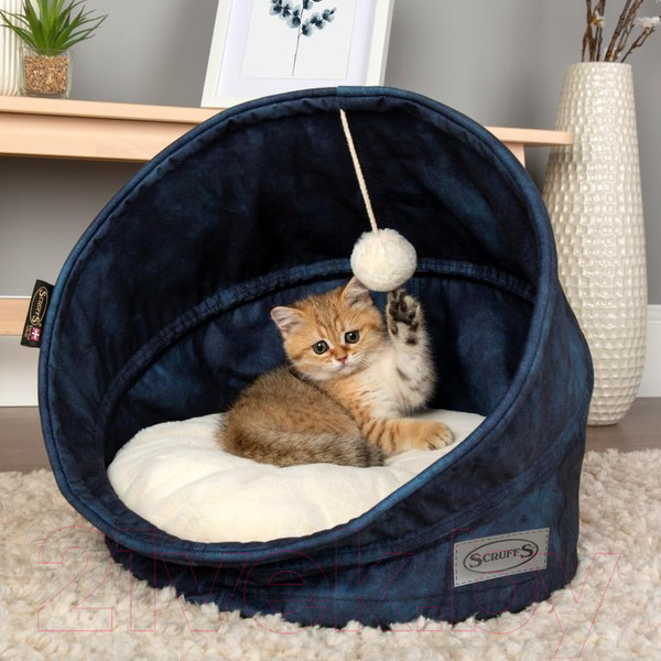 Изображение товара Лежанка для животных Scruffs Kensington Cat Cave / 661808 (синий)