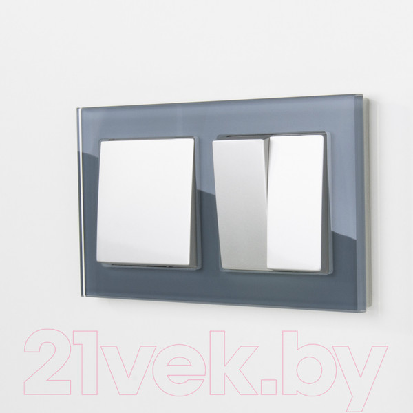 Изображение товара Рамка для выключателей и розеток Werkel W0021115 / a050964 (серый/стекло)