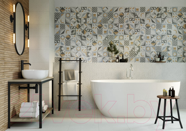 Изображение товара Декоративная плитка Gracia Ceramica Supreme Grey Mosaic Wall 02 (250x600)