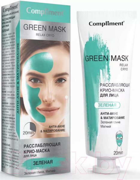 Изображение товара Маска для лица кремовая Compliment Green Mask Расслабляющая Крио-маска Анти-акне & Матирование (80мл)