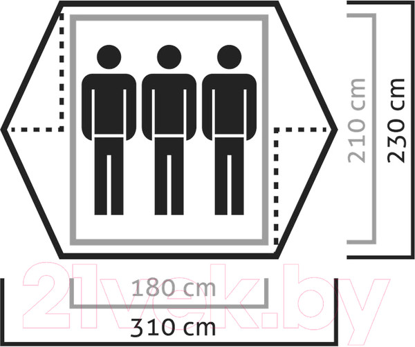 Изображение товара Палатка Salewa Denali III Tent / 5628-5311 (Cactus/Grey)