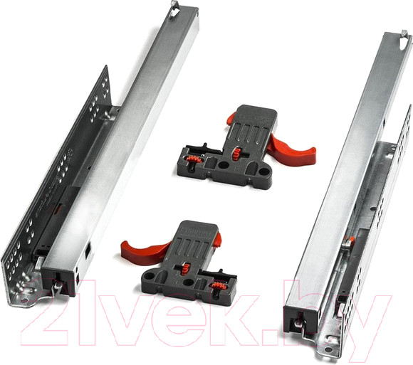Изображение товара Комплект направляющих мебельных Samet Smart Slide / 127240235 (2шт, полного выдвижения с доводчиком 450мм)