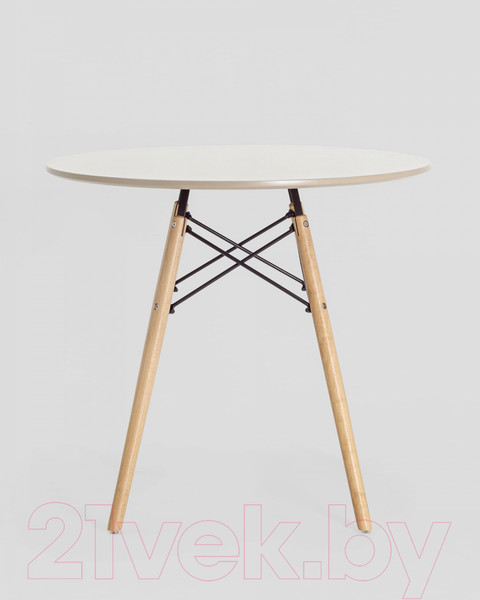 Изображение товара Обеденный стол Stool Group Eames D80 / Z-231 66016 (бежевый/дерево)