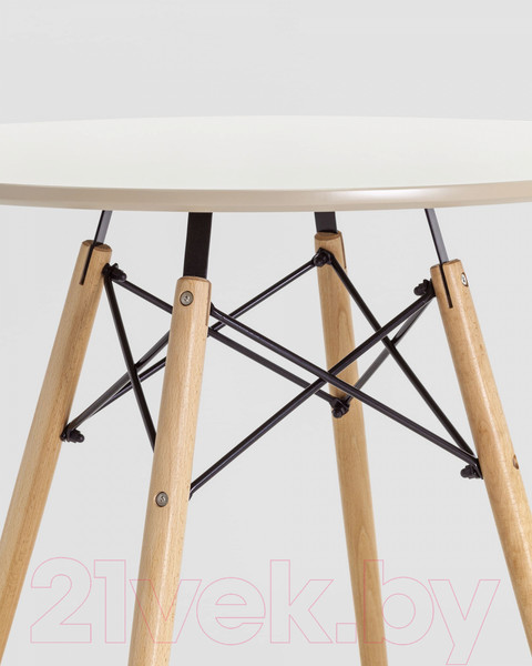 Изображение товара Обеденный стол Stool Group Eames D80 / Z-231 66016 (бежевый/дерево)