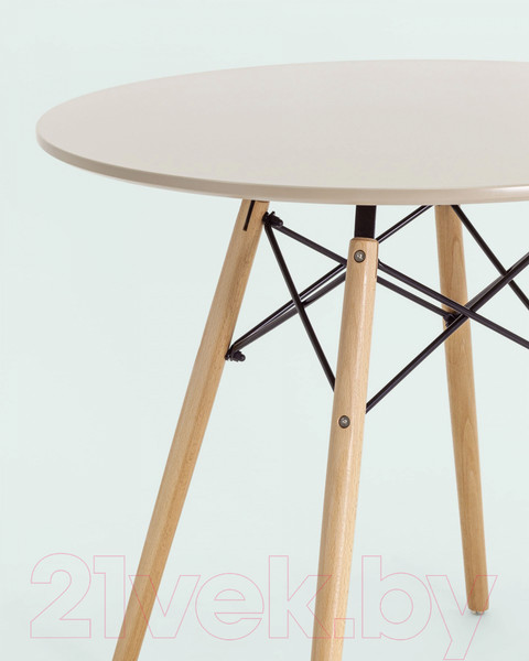 Изображение товара Обеденный стол Stool Group Eames D80 / Z-231 66016 (бежевый/дерево)