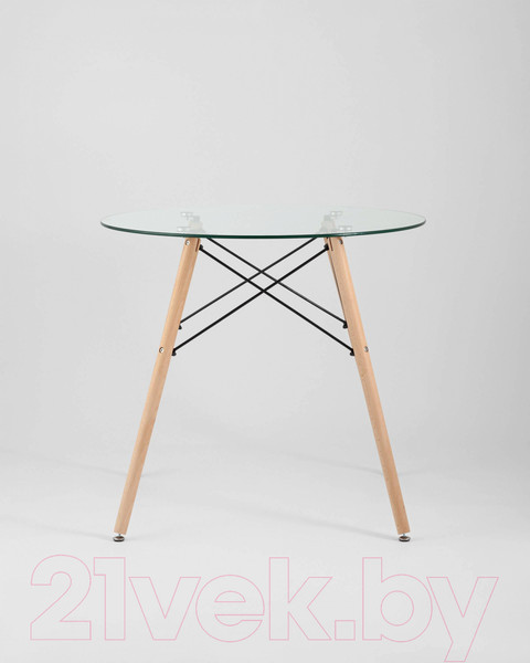 Изображение товара Обеденный стол Stool Group Eames D80 / Chad Glass (стекло/дерево)