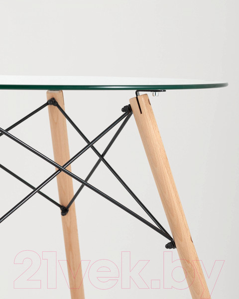 Изображение товара Обеденный стол Stool Group Eames D80 / Chad Glass (стекло/дерево)