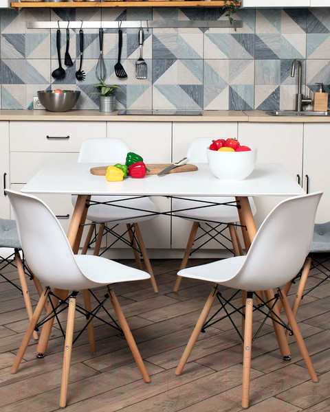 Изображение товара Обеденный стол Stool Group Лондон / London White (белый/дерево)