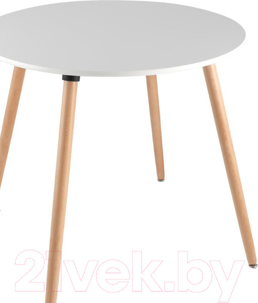 Изображение товара Обеденный стол Stool Group Рокки / Rookie Round  (белый/дерево)