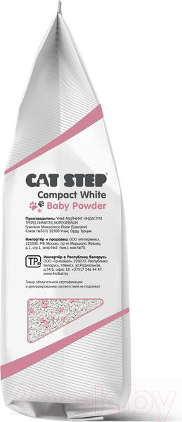Изображение товара Наполнитель для туалета Cat Step Compact White Baby Powder / 20313013 (5л/4.2кг)