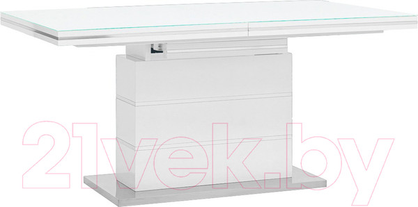 Изображение товара Обеденный стол Stool Group Глазго раскладной 160-215x90 / N-115-160-HGW (глянцевый белый)
