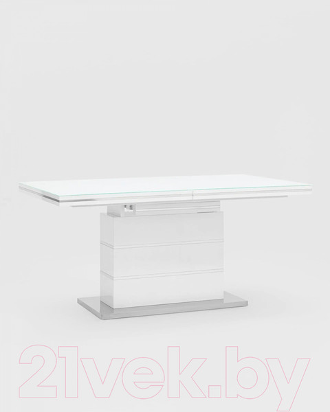 Изображение товара Обеденный стол Stool Group Глазго раскладной 160-215x90 / N-115-160-HGW (глянцевый белый)