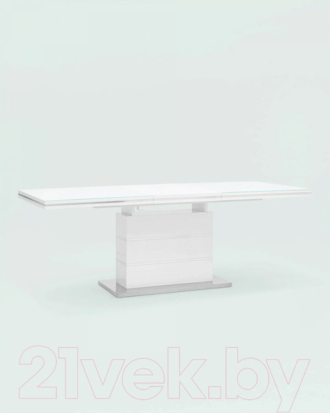 Изображение товара Обеденный стол Stool Group Глазго раскладной 160-215x90 / N-115-160-HGW (глянцевый белый)