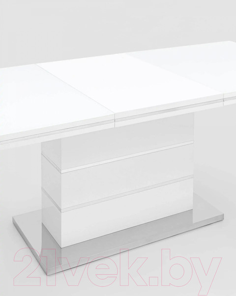 Изображение товара Обеденный стол Stool Group Глазго раскладной 160-215x90 / N-115-160-HGW (глянцевый белый)