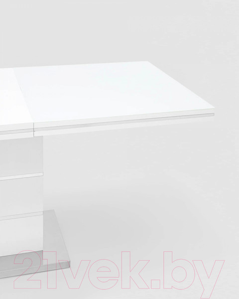 Изображение товара Обеденный стол Stool Group Глазго раскладной 160-215x90 / N-115-160-HGW (глянцевый белый)