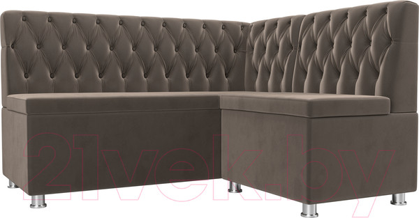 Изображение товара Уголок кухонный мягкий Лига Диванов Мирта 262 правый / 107590 (велюр, коричневый)