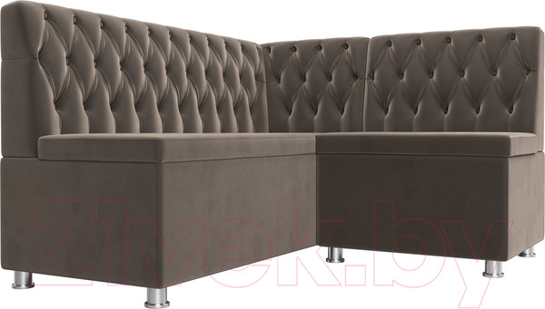 Изображение товара Уголок кухонный мягкий Лига Диванов Мирта 262 правый / 107590 (велюр, коричневый)