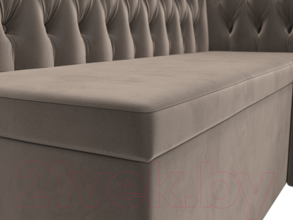 Изображение товара Уголок кухонный мягкий Лига Диванов Мирта 262 правый / 107590 (велюр, коричневый)