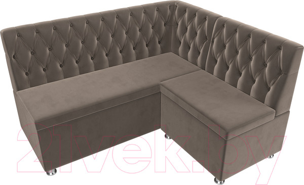 Изображение товара Уголок кухонный мягкий Лига Диванов Мирта 262 правый / 107590 (велюр, коричневый)