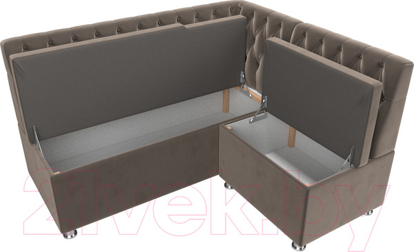 Изображение товара Уголок кухонный мягкий Лига Диванов Мирта 262 правый / 107590 (велюр, коричневый)