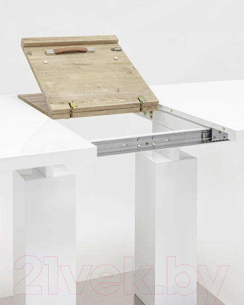 Изображение товара Обеденный стол Stool Group Сиэтл раскладной 140-180x90 / DT-963-HGW-140 (глянцевый белый)