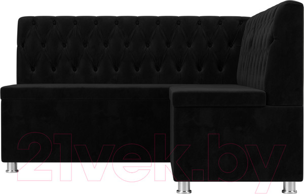 Изображение товара Уголок кухонный мягкий Лига Диванов Мирта 262 правый / 107593 (велюр, черный)