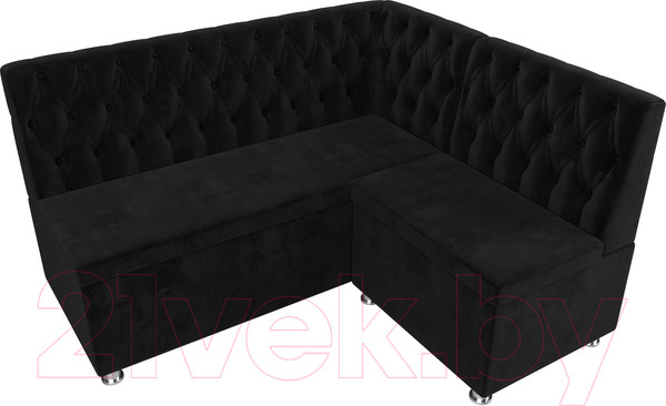 Изображение товара Уголок кухонный мягкий Лига Диванов Мирта 262 правый / 107593 (велюр, черный)